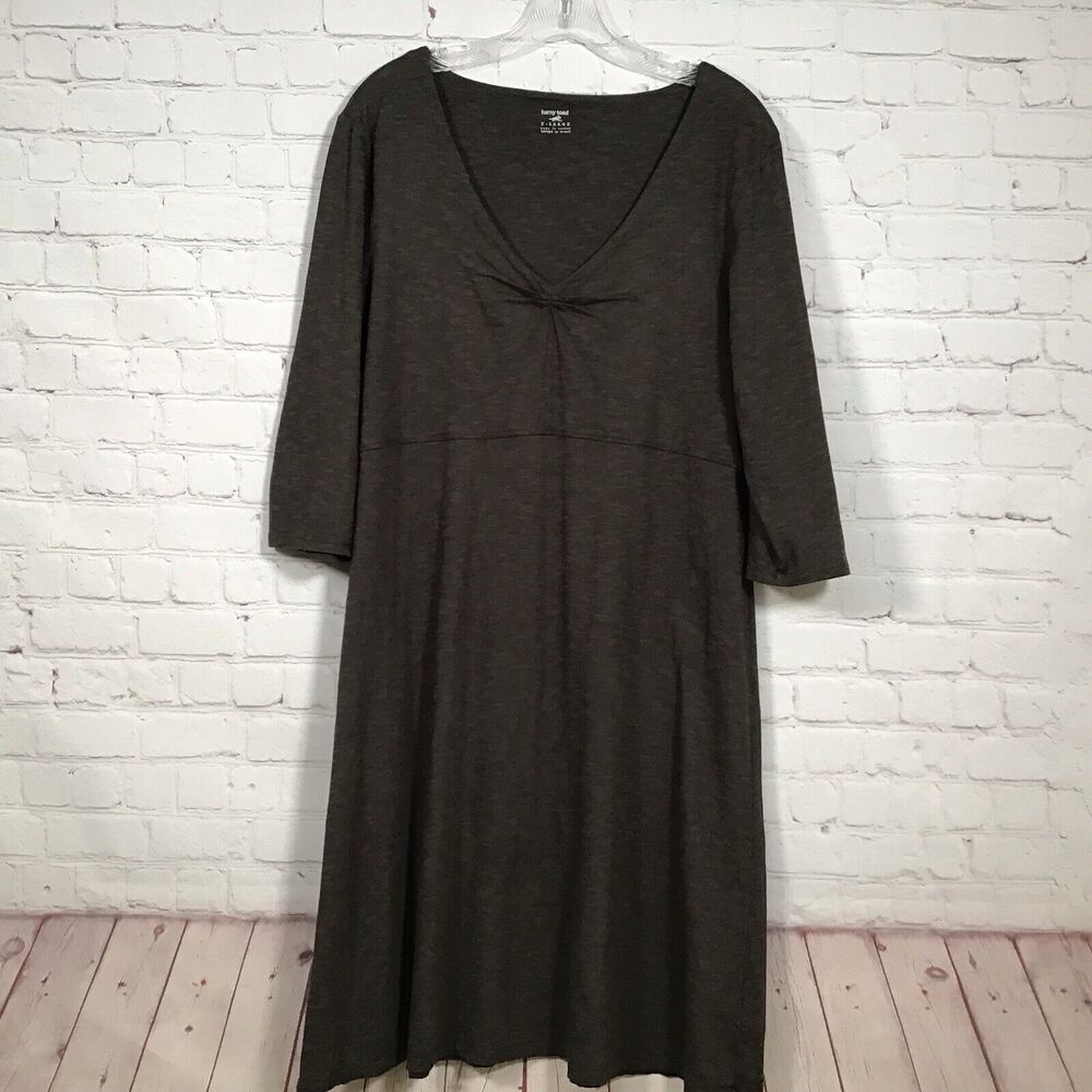 Horny Toad Brown Rosalinda V Neck Samba Dress womans XL